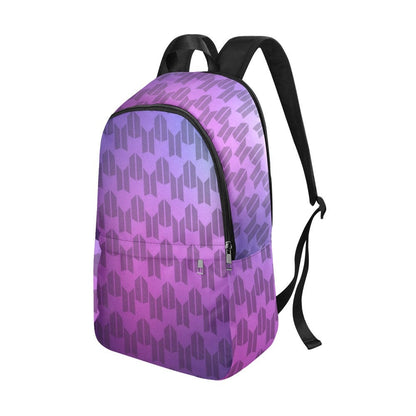 Personalized Option BTS & ARMY Logos Fabric Backpack - K-Pop Inspired School Accessories - Add Name or Text - Bangtan - Purple - BTS Bag