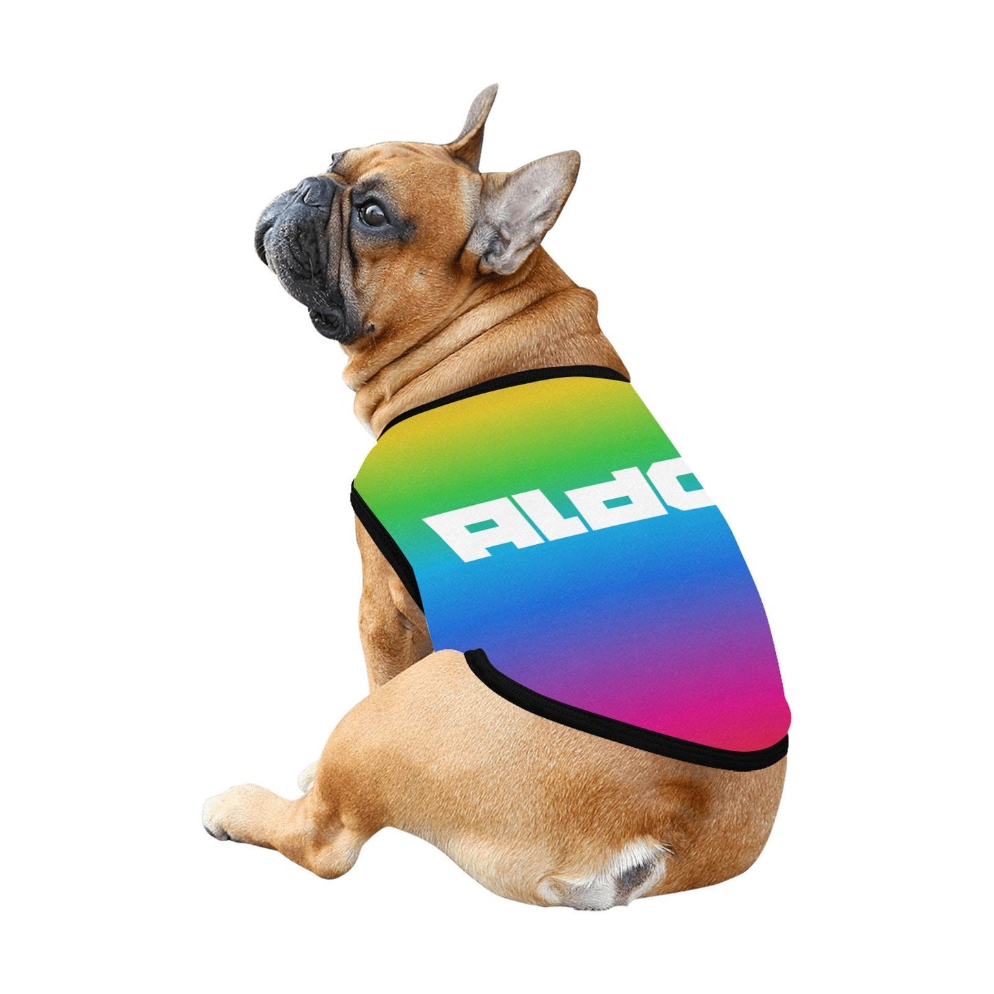 Personalized Option - Rainbow Ombre Print Pet Tank Top - Dog or Cat Shirt - New Puppy Gift - Colorful - LGBTQ+ Pride for Pets - Add Name