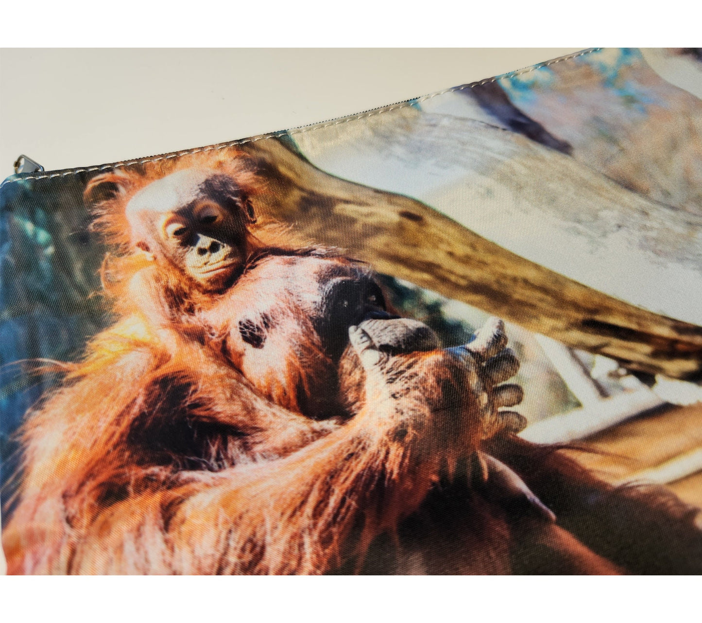 Orangutan Mom & Baby XL Zippered Cosmetic/Storage Bag - Animal Photography - Makeup - Art / School Supplies - Diaper Bag Organizer