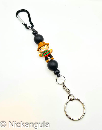 Freddy Silicone Beaded Keychains - Horror Movie Key Chain Key Ring Bag Charm - Nightmare On Elm Street - Krueger