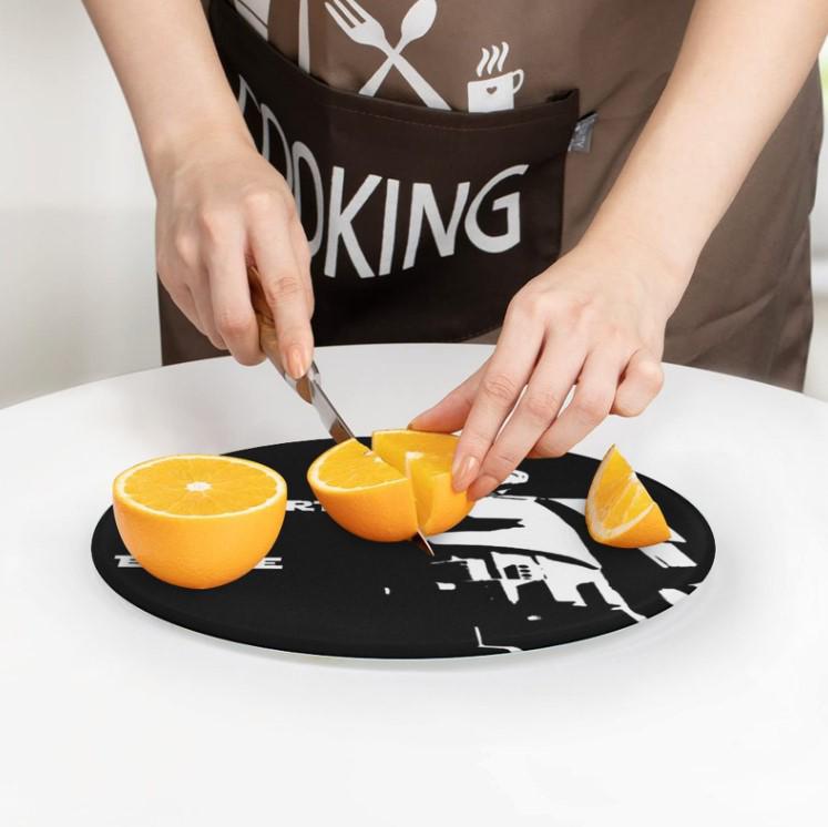Can Personalize - 7.9" Tall Dark & Stormy Tempered Glass Cutting Board - Star Wars Imperial Stormtrooper Inspired Kitchen Accessories Empire