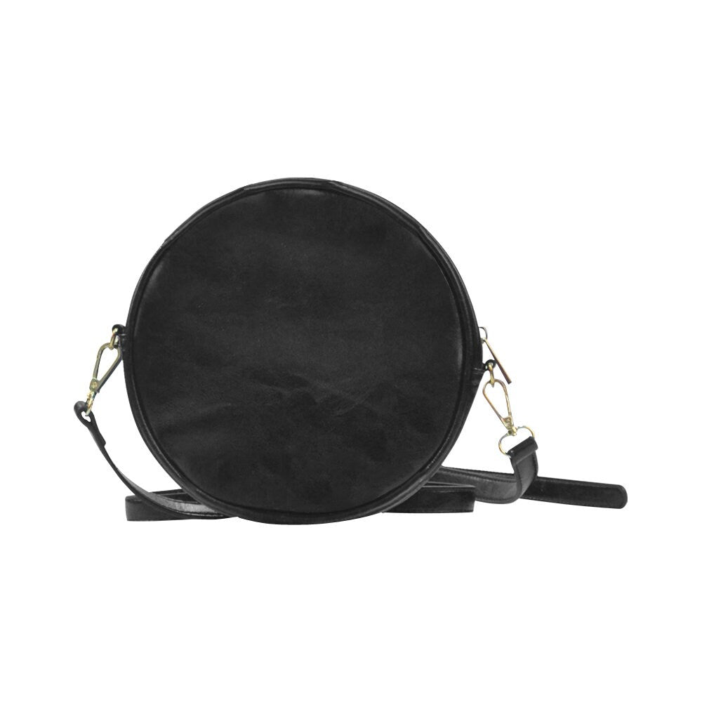 Rod Serling Imagination Quote Round Sling Bag - PU Leather Purse - Shoulder Strap Purse - The Twilight Zone Inspired - Black White Red