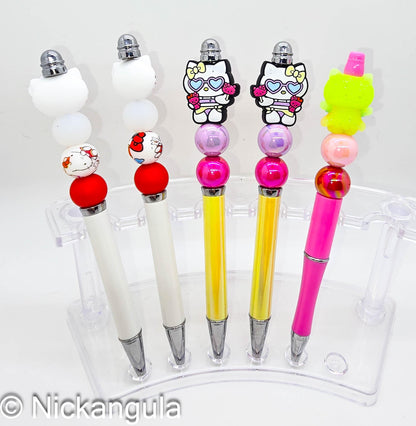 Hello Kitty Inspired Fancy Beaded Ballpoint Pen - Sanrio Inspired Beadable Pens