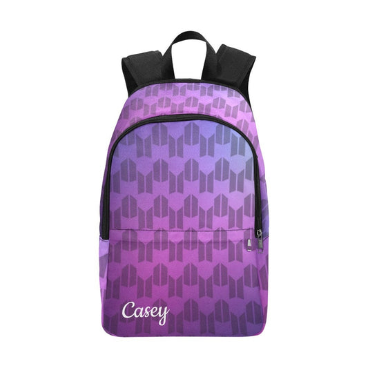 Personalized Option BTS & ARMY Logos Fabric Backpack - K-Pop Inspired School Accessories - Add Name or Text - Bangtan - Purple - BTS Bag