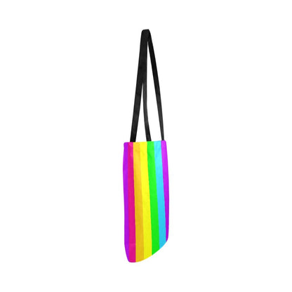 Rainbow Stripes Medium Hand & Shoulder Strap Tote Bag - Shoulder Strap Purse - Gay Pride  - LGBTQIA+