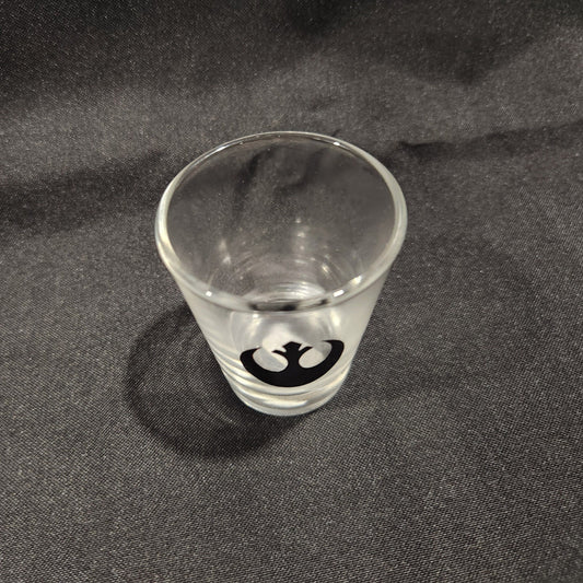 Rebel Starbird Insignia 1.5 oz glass Shot Glass - Star Wars Inspired Barware Glassware Drinkware - Stocking Stuffer Gift Idea