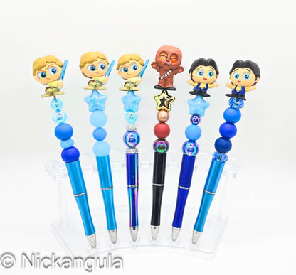 Guys of The Galaxy Beaded Ballpoint Pens - Star Wars Inspired Character Refillable Beadable Pen - Luke Skywalker Han Solo Chewbacca Chewie