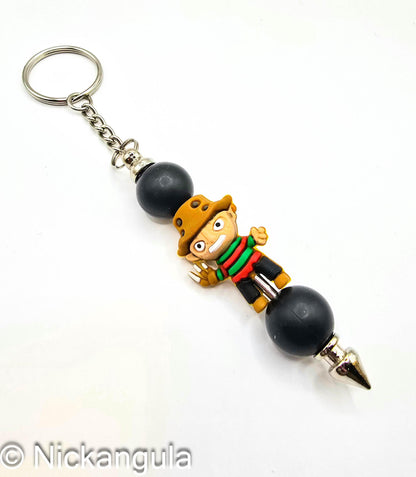 Freddy Silicone Beaded Keychains - Horror Movie Key Chain Key Ring Bag Charm - Nightmare On Elm Street - Krueger
