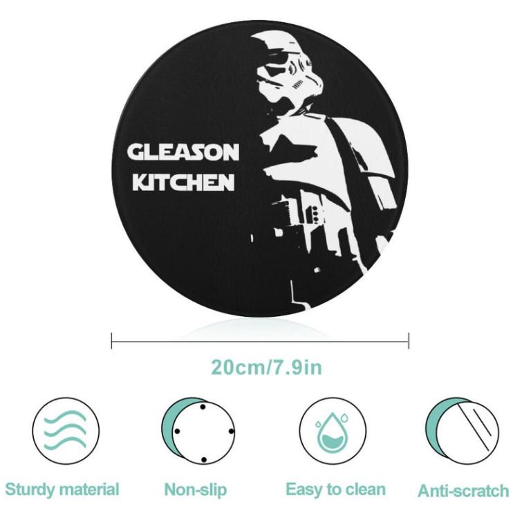Can Personalize - 7.9" Tall Dark & Stormy Tempered Glass Cutting Board - Star Wars Imperial Stormtrooper Inspired Kitchen Accessories Empire