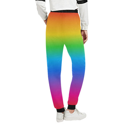 Rainbow Ombre Unisex Joggers - LGBTQ+ Fashion - Loungewear - Activewear - Sleepwear - Pajama Pants - Sweatpants Drawstring Waist - Gay Pride