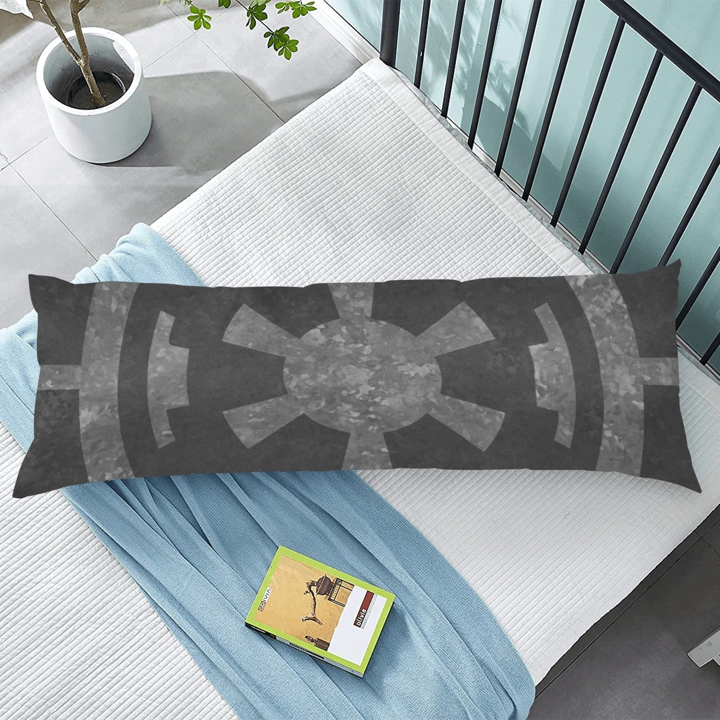 Imperial Cog on Gray 54" x 20" Zippered Body Pillow Case - Star Wars Inspired Bedroom Home Decor - Cover Only - 501st