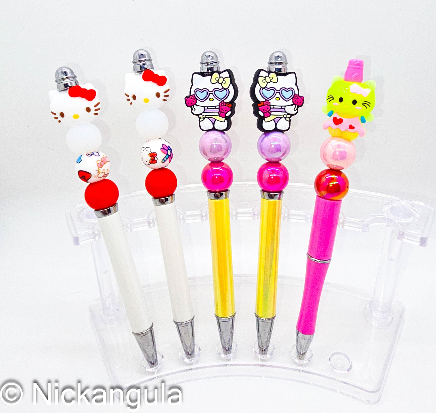 Hello Kitty Inspired Fancy Beaded Ballpoint Pen - Sanrio Inspired Beadable Pens