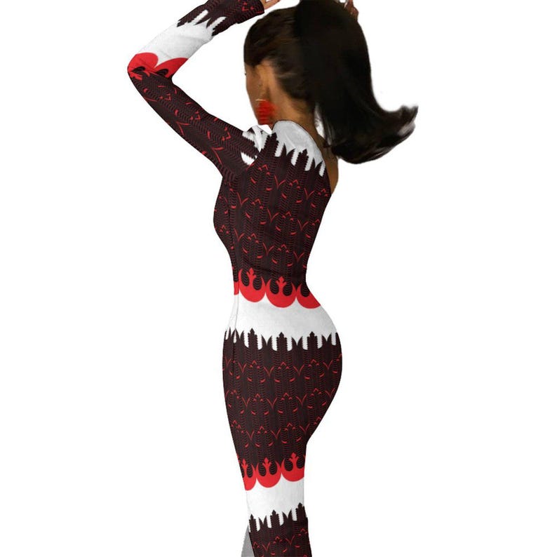 Rebel Starbirds Print One-Shoulder Slit Maxi Dress - Star Wars Rebellion Inspired Fashion - Clubwear - Sexy - Bodycon - Geek Style Evening Dress